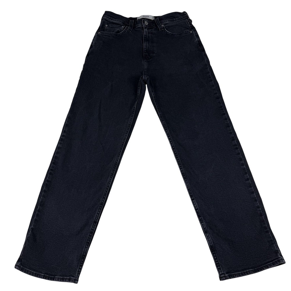 Hollister Men's Baggy Black Washed Denim Jeans Size W30 L32 Y2K - Picture 1 of 9